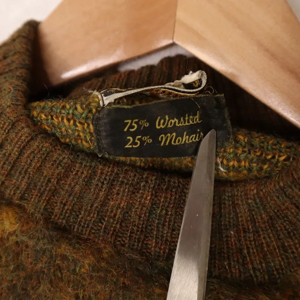 Vintage Alexander's Worsted Wool/Mohair Blend Sweater Women's XL Brown Pullover - Picture 5 of 10